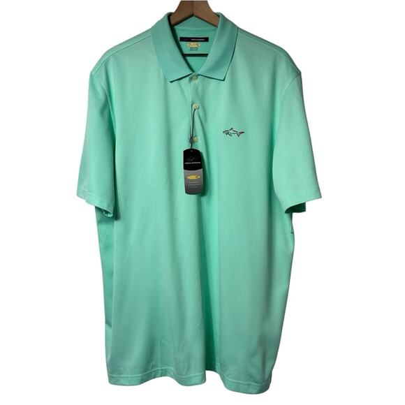 GREG NORMAN PLAY DRY MEN XXL GREEN SHORT SLEEVE POLO BRAND NEW WITH TAGS - Picture 1 of 4